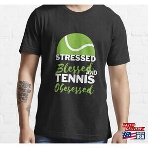 Stressed Blessed And Tennis Obsessed Essential Tshirt